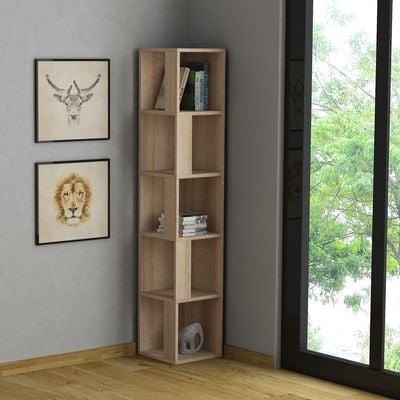 Mourah Piano Corner Bookcase - Oak - 2 Years Warranty