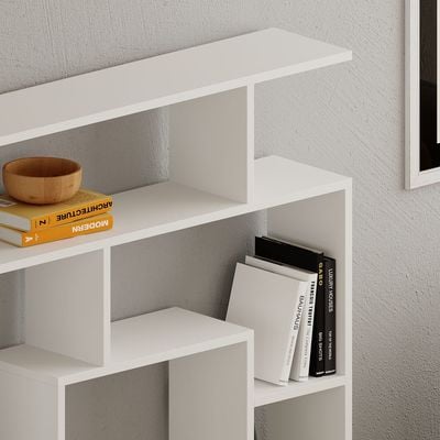 Mourah Labirent Bookcase - White - 2 Years Warranty