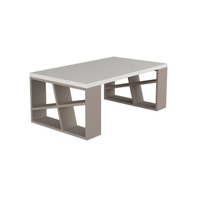 Mourah Honey Coffee Table - White/Light Mocha - 2 Years Warranty