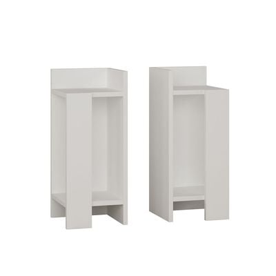 Mourah Elos Nightstand Set - White  - 2 Years Warranty