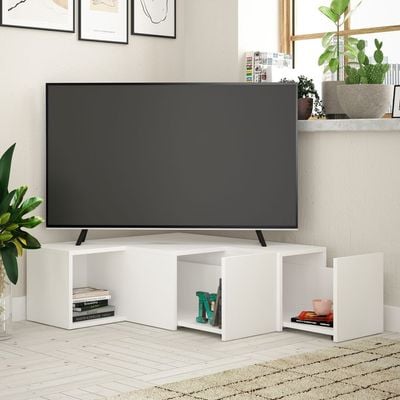 Mourah Compact Tv Stand Up To 50 Inches With Storage - White - 2 Years Warranty