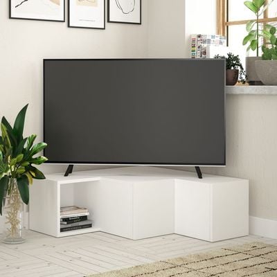 Mourah Compact Tv Stand Up To 50 Inches With Storage - White - 2 Years Warranty