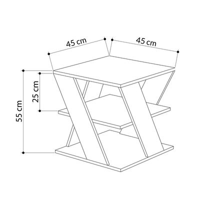 Mourah Cyclo End Table - White  - 2 Years Warranty