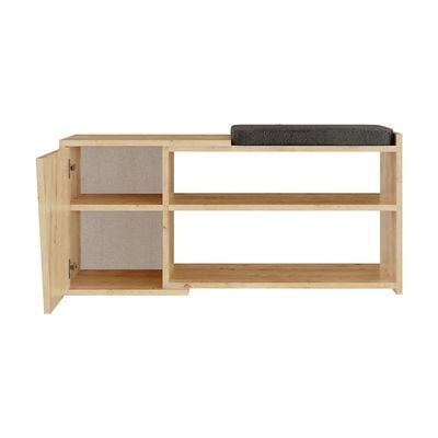 Mourah Fiona Bench & Shoe Cabinet - 8 Pairs - Oak/Oak - 2 Years Warranty