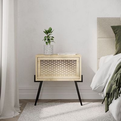 Mourah Naive Nightstand - Oak - 2 Years Warranty