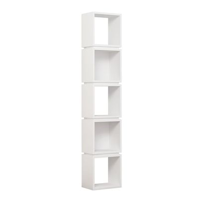 Mourah Multi Corner Bookcase - White - 2 Years Warranty