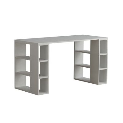 Colmar Working Table With Storage - White - 2 Years Warranty