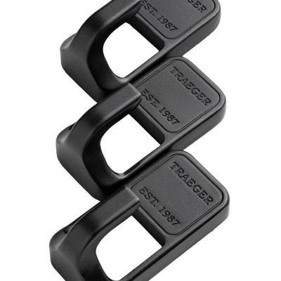 3-Piece Grill Hopper Magnetic Tool Hooks Accessory, Black