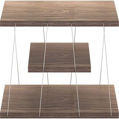 Home Canvas Tars Modern TV Stand Walnut Chrome 143 x 32 x 31centimeter