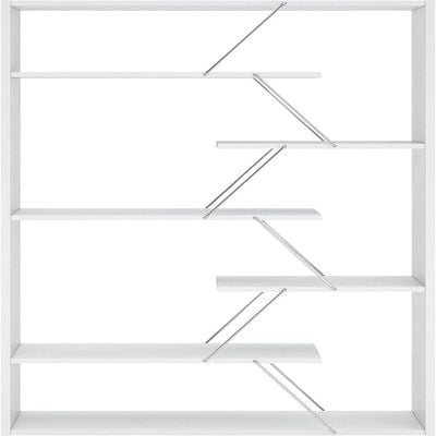 Home Canvas Tars Bookcase White Chrome 84 x 157 x 24centimeter