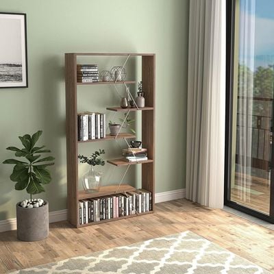 Home Canvas Tars Bookcase Walnut Chrome