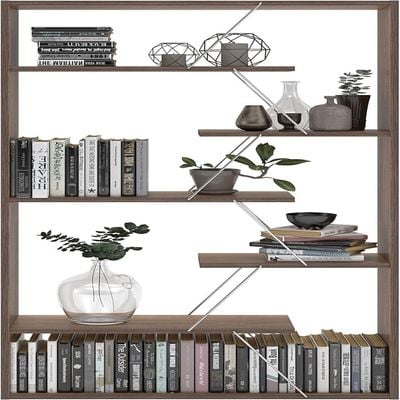 Home Canvas Tars Bookcase Walnut Chrome