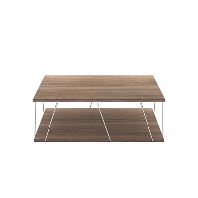 Tars Modern Coffee Table for Living Room Walnut Chrome