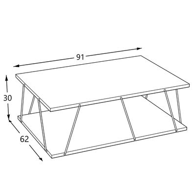 Tars Modern Coffee Table for Living Room Walnut Chrome