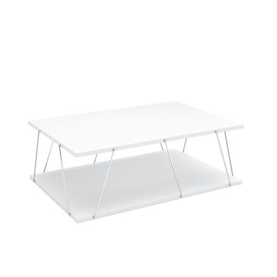 Home Canvas Tars Modern Coffee Table for Living Room White Chrome