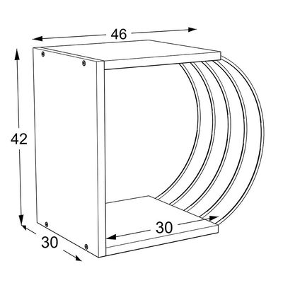 Case End table Walnut Chrome