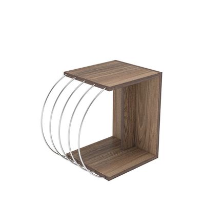 Case End table Walnut Chrome