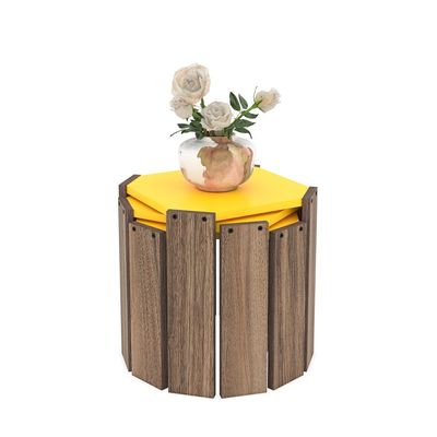 Home Canvas Hansel Nested Coffee Table Brown/Yellow 41 x 44.5 x 44.5centimeter