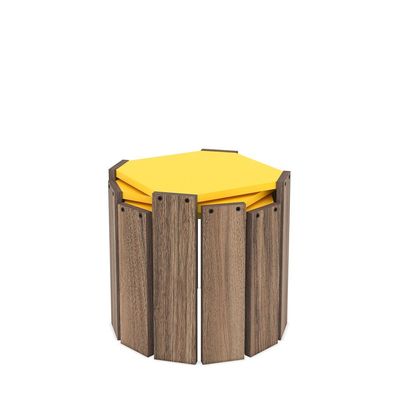 Home Canvas Hansel Nested Coffee Table Brown/Yellow 41 x 44.5 x 44.5centimeter