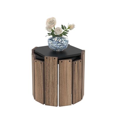 Hansel Nested Coffee Table Brown/Black 41 x 44.5 x 44.5centimeter