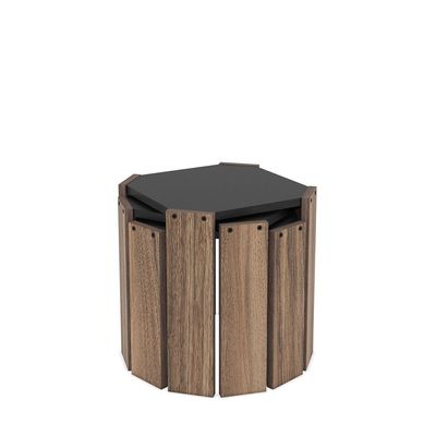 Hansel Nested Coffee Table Brown/Black 41 x 44.5 x 44.5centimeter