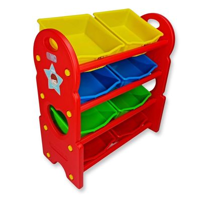 Home Canvas Multi-Bin Toy Organizer Multicolour