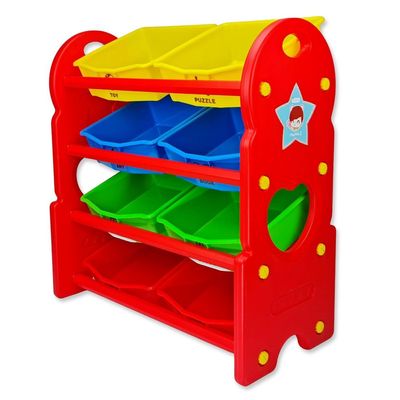 Home Canvas Multi-Bin Toy Organizer Multicolour