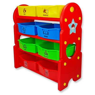 Home Canvas Multi-Bin Toy Organizer Multicolour