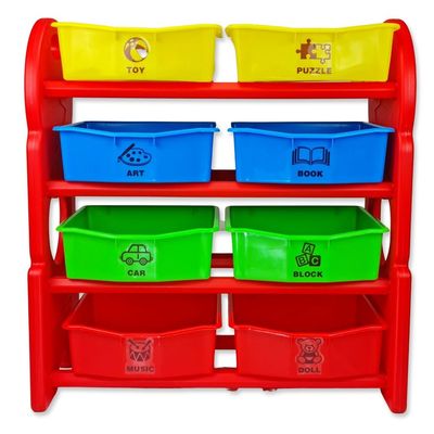 Home Canvas Multi-Bin Toy Organizer Multicolour