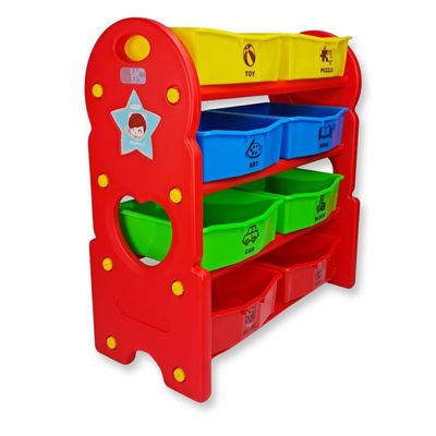 Home Canvas Multi-Bin Toy Organizer Multicolour