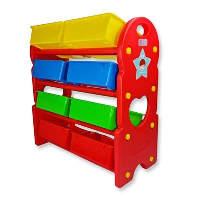 Home Canvas Multi-Bin Toy Organizer Multicolour