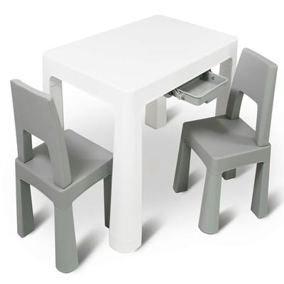 Home Canvas 3-Piece Study Table And Chair Set White/Grey