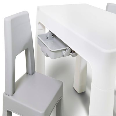 Home Canvas 3-Piece Study Table And Chair Set White/Grey