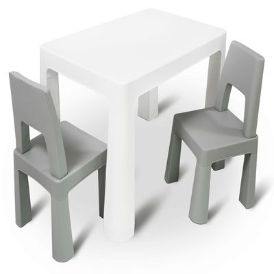 Home Canvas 3-Piece Study Table And Chair Set White/Grey