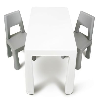 Home Canvas 3-Piece Study Table And Chair Set White/Grey