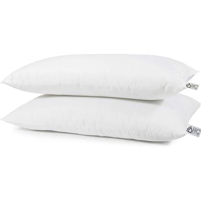 Dream Pillow Set Of Two Sleeping Pillow Wood White 70 x 30 x 48cm