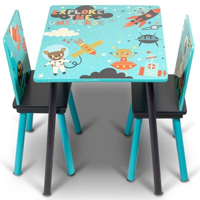 Home Canvas Little Explorer Kids Table And Chair Set Blue