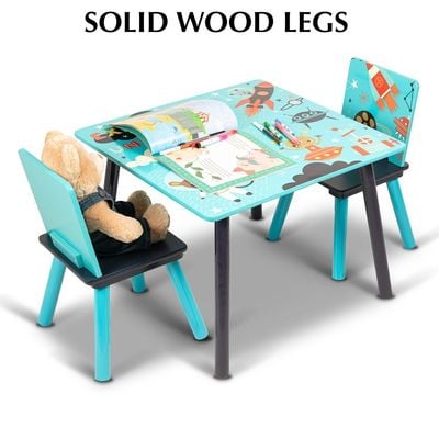 Home Canvas Little Explorer Kids Table And Chair Set Blue