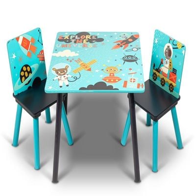 Home Canvas Little Explorer Kids Table And Chair Set Blue