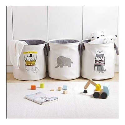 Cat Pattern Storage Basket White/Black