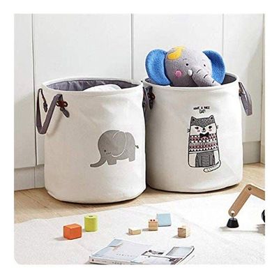 Cat Pattern Storage Basket White/Black