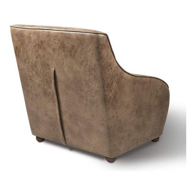 Home Canvas Roxy Arm Chair With Ottoman Brown 81.03 x 86.11 x 77.98cm