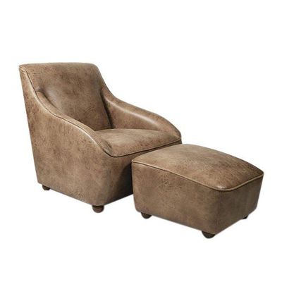 Home Canvas Roxy Arm Chair With Ottoman Brown 81.03 x 86.11 x 77.98cm