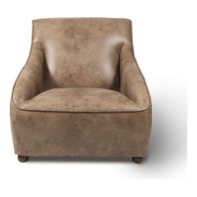 Home Canvas Roxy Arm Chair With Ottoman Brown 81.03 x 86.11 x 77.98cm