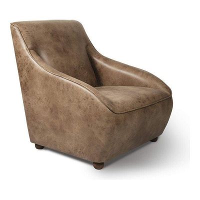 Home Canvas Roxy Arm Chair With Ottoman Brown 81.03 x 86.11 x 77.98cm