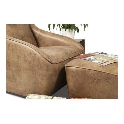 Home Canvas Roxy Arm Chair With Ottoman Brown 81.03 x 86.11 x 77.98cm