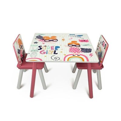 2-Piece Chair With Table Set Multicolour