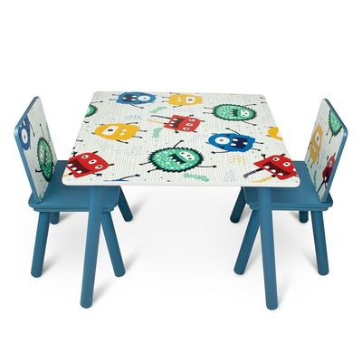 Home Canvas 2-Piece Chair With Table Set Multicolour