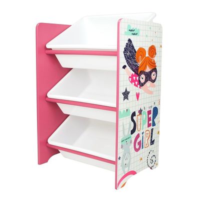 3-Tier Toy Storage Rack Multicolour