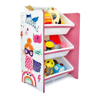 3-Tier Toy Storage Rack Multicolour